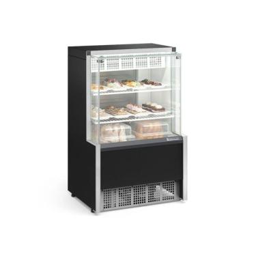 Imagem de Vitrine Refrigerada Dupla Função Gelopar 0,75cm Preto Linha Aurora Gpea-075R Vidro Reto-127v