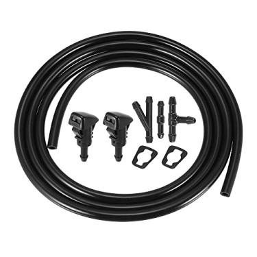 Imagem de ACROPIX Kit de bocais do limpador de para-brisa dianteiro para Mitsubishi Eclipse Galant com juntas mangueira de fluido de 2 metros - pacote com 6 pretos