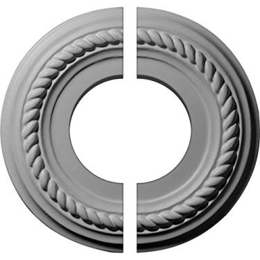 Imagem de Ekena Millwork Medalhão de teto Alexandria pequeno CM07AL2-03500, diâmetro externo de 19 cm x 8,9 cm x 1,9 cm P, preparado de fábrica