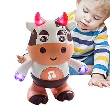 Imagem de Brinquedo Vaca Eletrônico, Brinquedos de canto musical iluminados com várias músicas, Robôs de balanço móveis lado a lado para educação infantil, presentes de aniversário para eninos