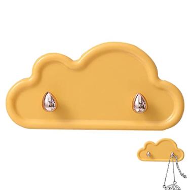 Imagem de Porta-chaves para adesivo de parede - Cabide Cloud Hook Sem Perfuração,Suporte de nuvem multifuncional ganchos adesivos coloridos para pendurar chave bolsa chapéu toalha Aocate