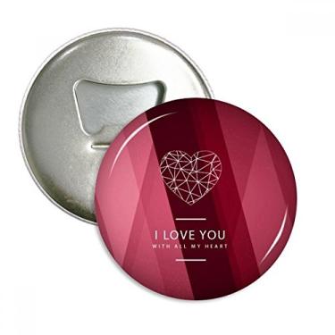 Imagem de Emblema multifuncional com ímã de geladeira Love You para dia dos namorados e vinho tinto