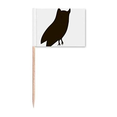 Imagem de Marcador de bandeira com desenho de animal de coruja preta para decoração de festa