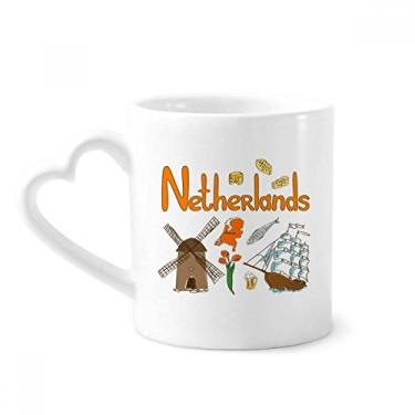 Imagem de Caneca com símbolo nacional holandês padrão de marco caneca café cerâmica copo de coração de vidro