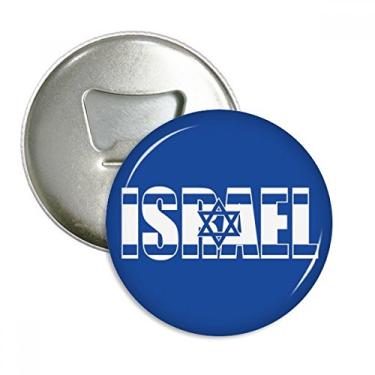 Imagem de Bandeira de Israel com nome abridor de garrafas e ímã de geladeira emblema multifuncional