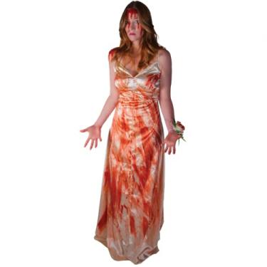Imagem de Trick Or Treat Studios Mulheres Traje De Baile De Baile De Doces Ou Travessuras Carrie Bloody Com Vestido E Corpete Extra Grande Vermelho