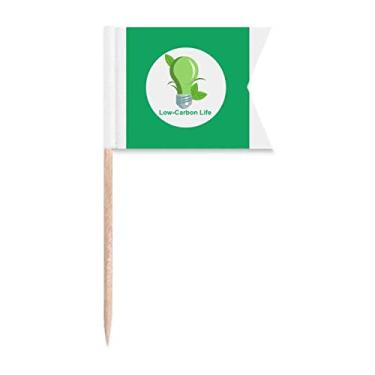 Imagem de Bandeiras de palito de dente ecológicas com baixo teor de carbono para marcação de rotulagem para bolo de festa, comida e queijos