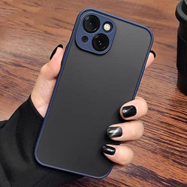 Imagem de Capa fosca de armadura à prova de choque para iphone 14 13 12 11 pro max xr xs x 7 8 plus se mini pára-choques de silicone de luxo capa dura clara, azul, para iphone 8 7