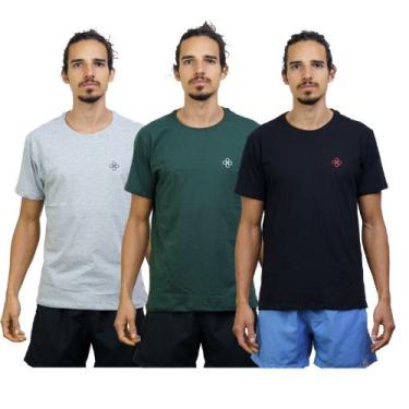 Imagem de Kit 3 Camisetas masculino trefles 100% algodão manga curta