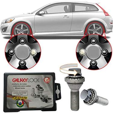 Imagem de Trava Antifurto Anti Roubo de Roda Parafuso Porca Farad Galaxylock Volvo C30 2006 em Diante Com Mais de 10.000 Segredos HA/M