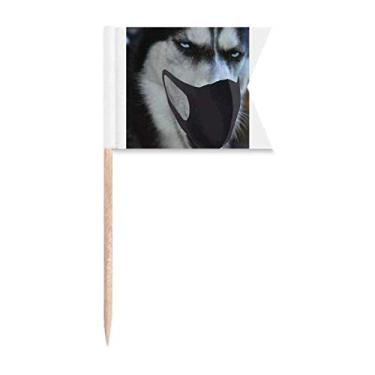 Imagem de Sinalizadores de palito siberiano Husky siberiano bonitos com etiquetagem para festas, bolos, alimentos, queijo