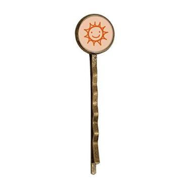 Imagem de Pintar à mão Orange Sun Smile Retro Metal Hair Bobby Pin Headwear