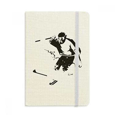 Imagem de Caderno de ilustração esportiva de inverno para esqui preto oficial de tecido capa dura diário clássico