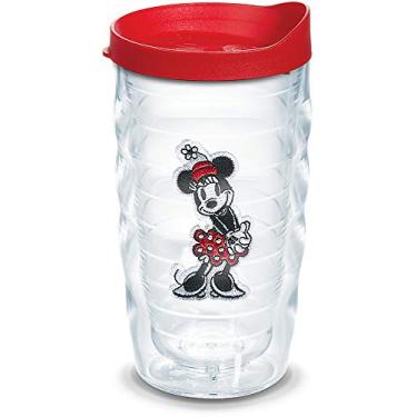 Imagem de Tervis Copo de viagem com isolamento térmico de parede dupla Disney Original Made in USA mantém as bebidas frias e quentes, 290 ml ondulado, Minnie