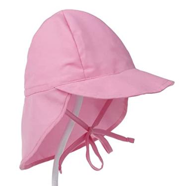 Imagem de Chapéu de natação para bebê, chapéu de sol para bebê, tamanho ajustável, filtro de raios UV, rosa para uso externo