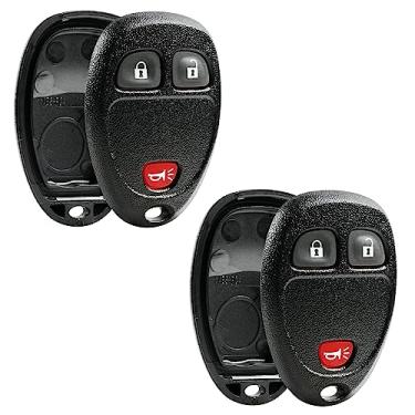 Imagem de Capa e almofada para controle remoto de entrada sem chave com chave Fob serve para Buick/Chevy Avalanche Equinox Express Silverado Traverse/GMC Sierra/Pontiac Torrent, conjunto com 2