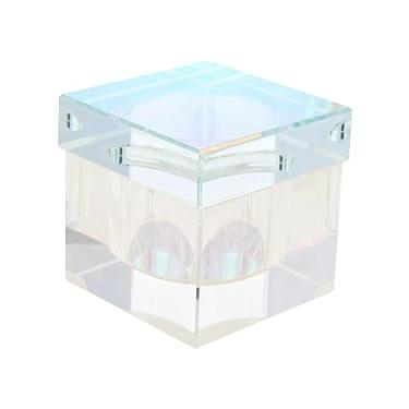 Imagem de Kokiya Prato de vidro para arte de unhas com tampa, copo de tigela para ferramentas de cuidado de manicure de arte de unhas, utensílios de vidro de, colorido