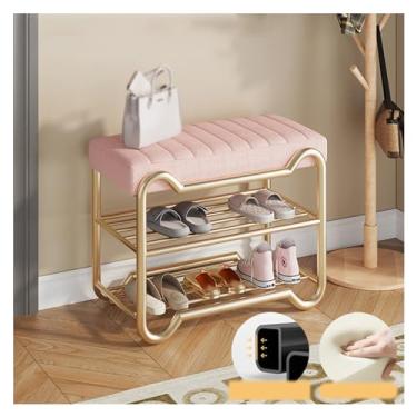 Imagem de Prateleira de sapatos banco de entrada de sapatos, banco de sapateira, organizador com 3 níveis de armazenamento estilo simples bom rolamento de carga, para entrada, corredor, sala de estar, quarto