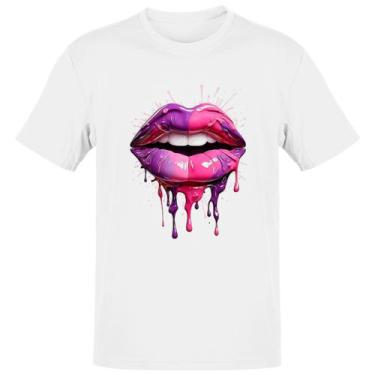 Imagem de Camiseta Unissex Labios Pink E Purpura Derretendo - Alearts