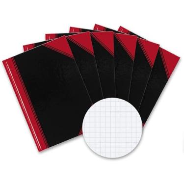 Imagem de Caderno quadrado 96 folhas Landre China-Kladde A4 em preto e vermelho (pacote com 6)