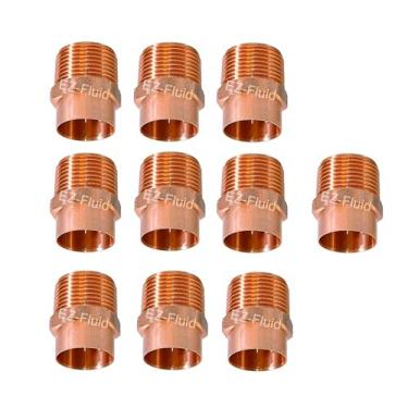 Imagem de (10 peças) EZ-FLUID encanamento 1/5.1 cm C X MIP LF cobre macho NPT acessórios de cobre pressão cobre, conexão de solda de suor para tubo residencial, comercial