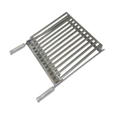 Imagem de Grelha Parrilha Argentina Aço Inox com Caixa Gordura 50x50cm