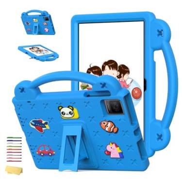 Imagem de UUcovers Capa infantil com suporte/alça para T-Mobile REVVL Tab 5G 26.3 cm 2023/ Blackview oscal pad 15 (2023) 26.3 cm/Tab 11 WiFi 2023/Tab 11 2021/ TCL Tab 10 Gen 2 26.3 cm 2023 , urso azul celeste