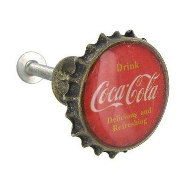 Imagem de Open Road Brands RED Vintage Estilo Retro Coca Cola Logo Emblema Antigo Latão Beba Coca-Cola Ferro fundido Gaveta Puxe Abridor de Garrafa de Coca MAN CAVE