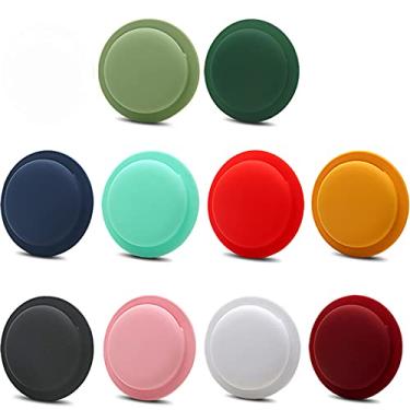 Imagem de Capa compatível com Apple AirTag, antiperda, resistente a arranhões, capa adesiva para Apple Air Tag 2021 1ª geração, capa protetora de silicone para AirTag para coleira de cães de estimação, 10 peças