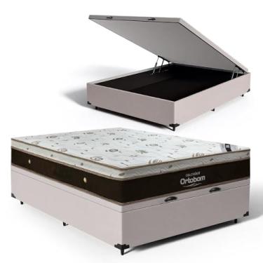 Imagem de Cama Box Baú com Colchão de Molas Ensacadas Ortobom Sleep K (Casal)