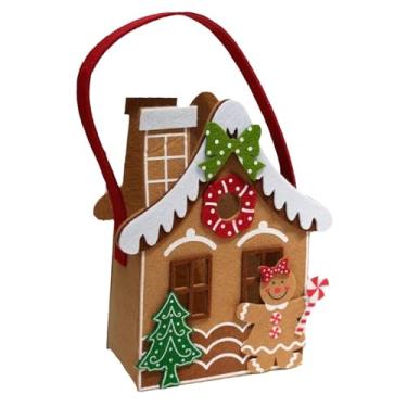 Imagem de shamjina Saco de feltro de casa de gengibre Saco de presente de Natal Bolsa portátil para presente de feriado Bolsa de maçã Bolsa feminina Decoração de Natal, Style a