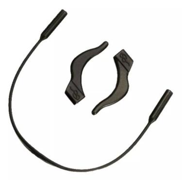 Imagem de 01 Kit Cordão Cordinha Silicone Óculos Trava Gancho Orelha Neoprene Co