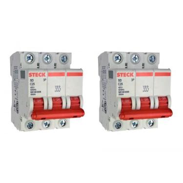 Imagem de Kit C/2 - Disjuntor Steck ''Din'' Tripolar 25A. C