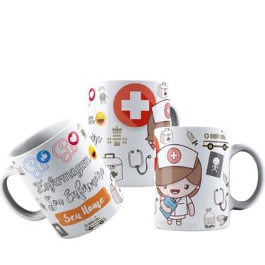 Imagem de Canecas de Porcelana Branca Personalizadas Coleção Profissões 4 (Enfermagem2)