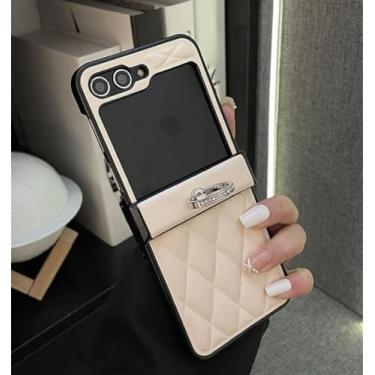 Imagem de Capa de telefone luxuosa com anel de verificação de diamante para Samsung Galaxy Z Flip 5 5G Z Flip4 Zflip5 ZFlip 3 Flip6 Capa traseira à prova de choque, A, para Samsung Z Flip 6