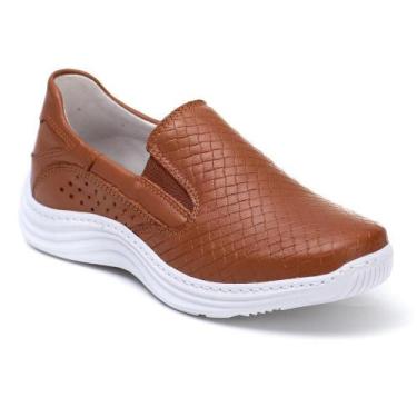Imagem de Tênis Feminino Casual Couro Slip On Conforto Dia a Dia - Ranster, Marr