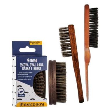 Imagem de Kit Escova Linha Mem Para Barba Bigode + Escova Finalização - Marco Bo