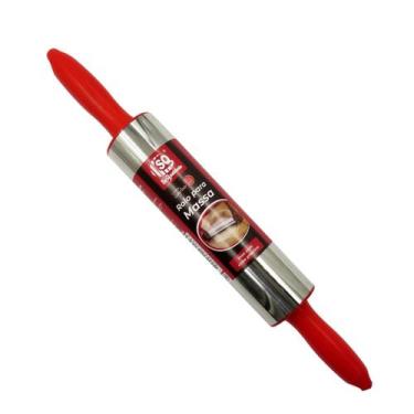 Imagem de Rolo de Massa Inox Giratório 37,5cm para Pães Pizza Massa - SQ Só Qual