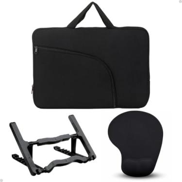 Imagem de Pasta Maleta Notebook Suporte Reforçado Mousepad Ergonômico (Preto, 13.3)