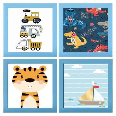 Imagem de Quadrinhos Decorativo para Quarto de Bebê Infantil Menino Menina Safar