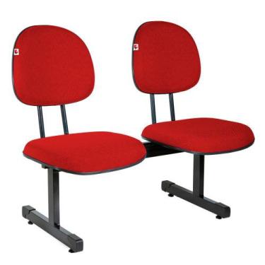 Imagem de Longarina Executiva 2 Lugares Tecido Vermelho - Ideaflex