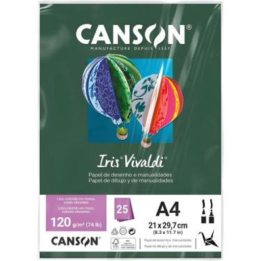 Imagem de Pct Papel Iris Vivaldi 25fls A4 120gr Canson Escolha a Cor, VERDE AMAZ