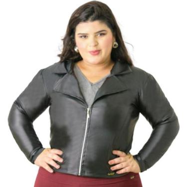 Imagem de Jaqueta Catwalk Couro Manga Longa Preto, Preto, G, Feminino