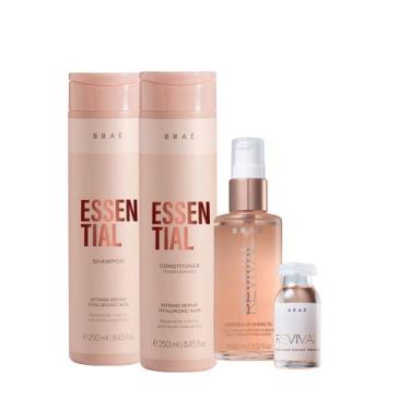 Imagem de Kit Braé Essential Shampoo Condicionador Gorgeus Shine e Revival Ampol