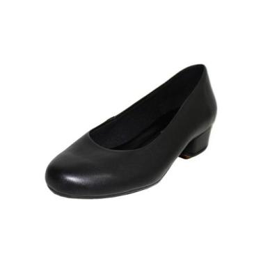 Imagem de Scarpin Boneca Salto Baixo Grosso 3cm Luiza Sobreira Preto Mod. 2147, 