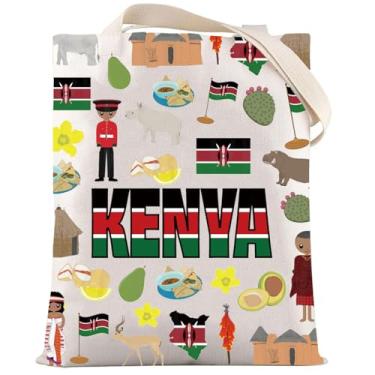 Imagem de LEVLO Kenya Tote Bag Kenya Souvenir Gift The Republic of Kenya Trip Shoulder Bag Africa Kenya Wildlife Merchandise, Bolsa Quênia, Medium