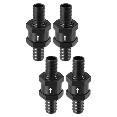Imagem de Hihaha Válvula de retenção de combustível unidirecional/interno não retorno unidirecional válvula para carro combustível gasolina diesel/durável 1.2 cm 12mm OD / 4 peças preto