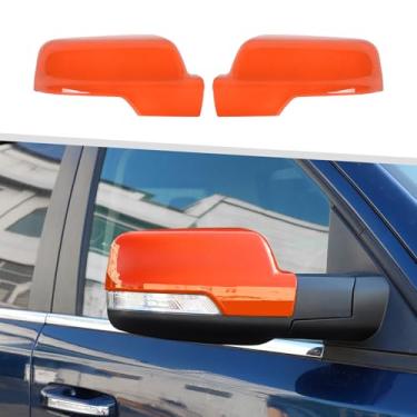 Imagem de Jimen Compatível com Dodge Ram 2018-2024, tampas de espelho retrovisor para carro externo (laranja)
