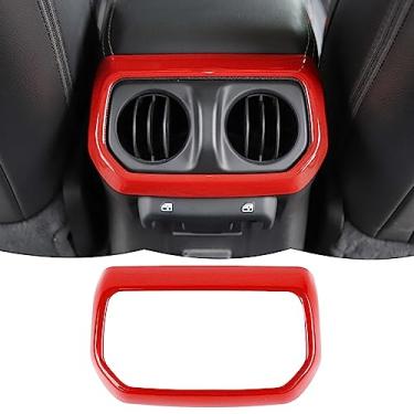 Imagem de RT-TCZ Painel de ventilação de saída de ar condicionado traseiro acabamento moldura decoração acessórios interiores para Jeep Wrangler JL JLU e Gladiator JT 2018-2023, vermelho