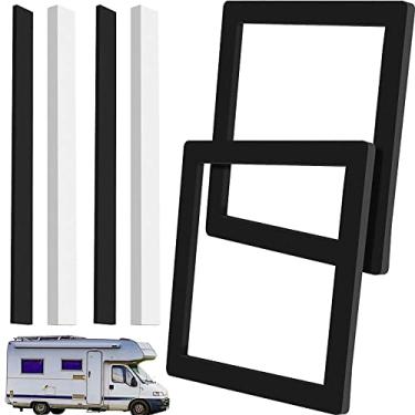 Imagem de Conjunto de 2 conjuntos de vedação de ar condicionado para telhado de trailer trailer trailer reposição reposição reposição de moldura autoadesiva e compressão impermeável autoadesivo nivelamento almofadas de nivelamento
